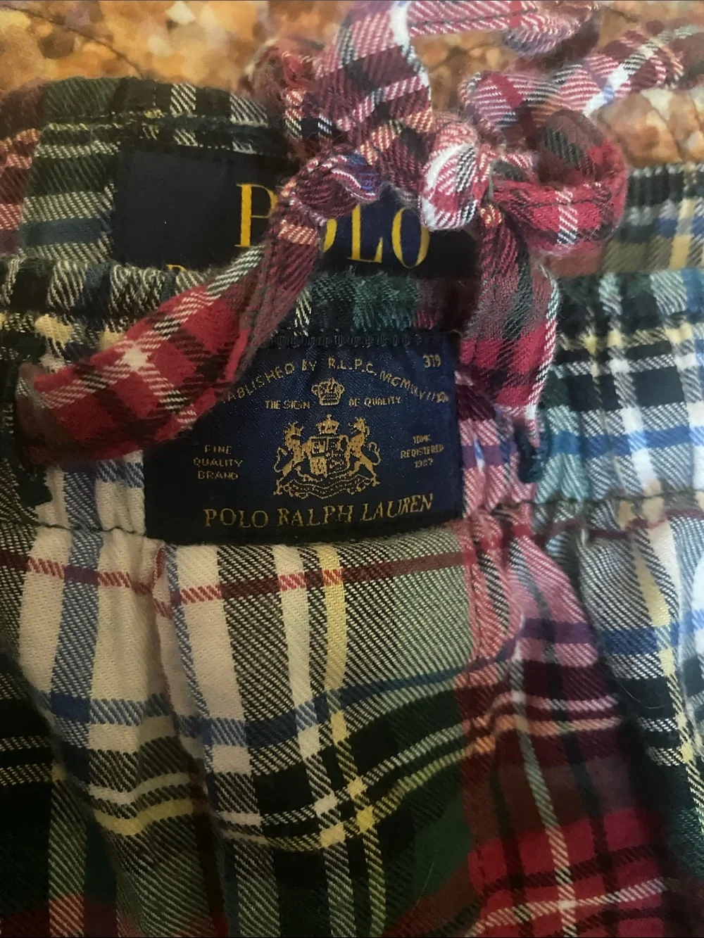 Polo Ralph Lauren Red & Green Plaid Drawstring pajama Pants